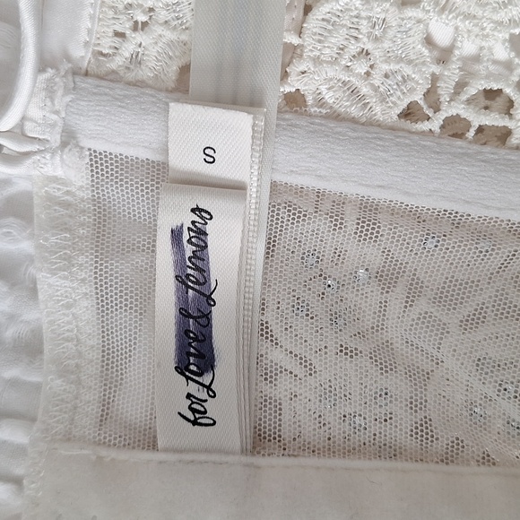 For Love & Lemons Sage mint Twinkle Rose Bustier bra rhinestone lace sz S - Picture 8 of 8